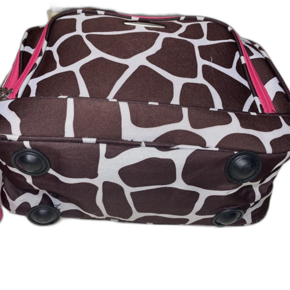 Rockland Brown Cow Print Canvas Carry-On Tote Travel Bag Weekender Overnight - Picture 6 of 11